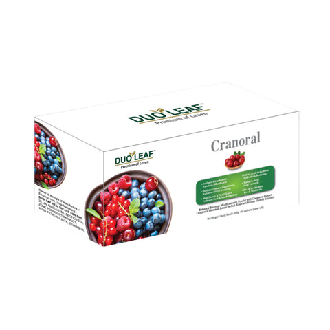 Duoleaf Cranoral (Botanical Beverage Mix Strawberry Powder with Cranberry Extract) Sachet 5gx60's