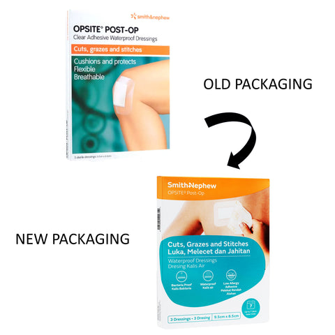 Smith and Nephew Opsite Post-Op Waterproof Dressing 9.5cmx8.5cm 3's