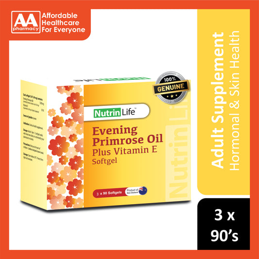 NutrinLife Evening Primrose Oil Plus Vitamin E Softgel 3x90's