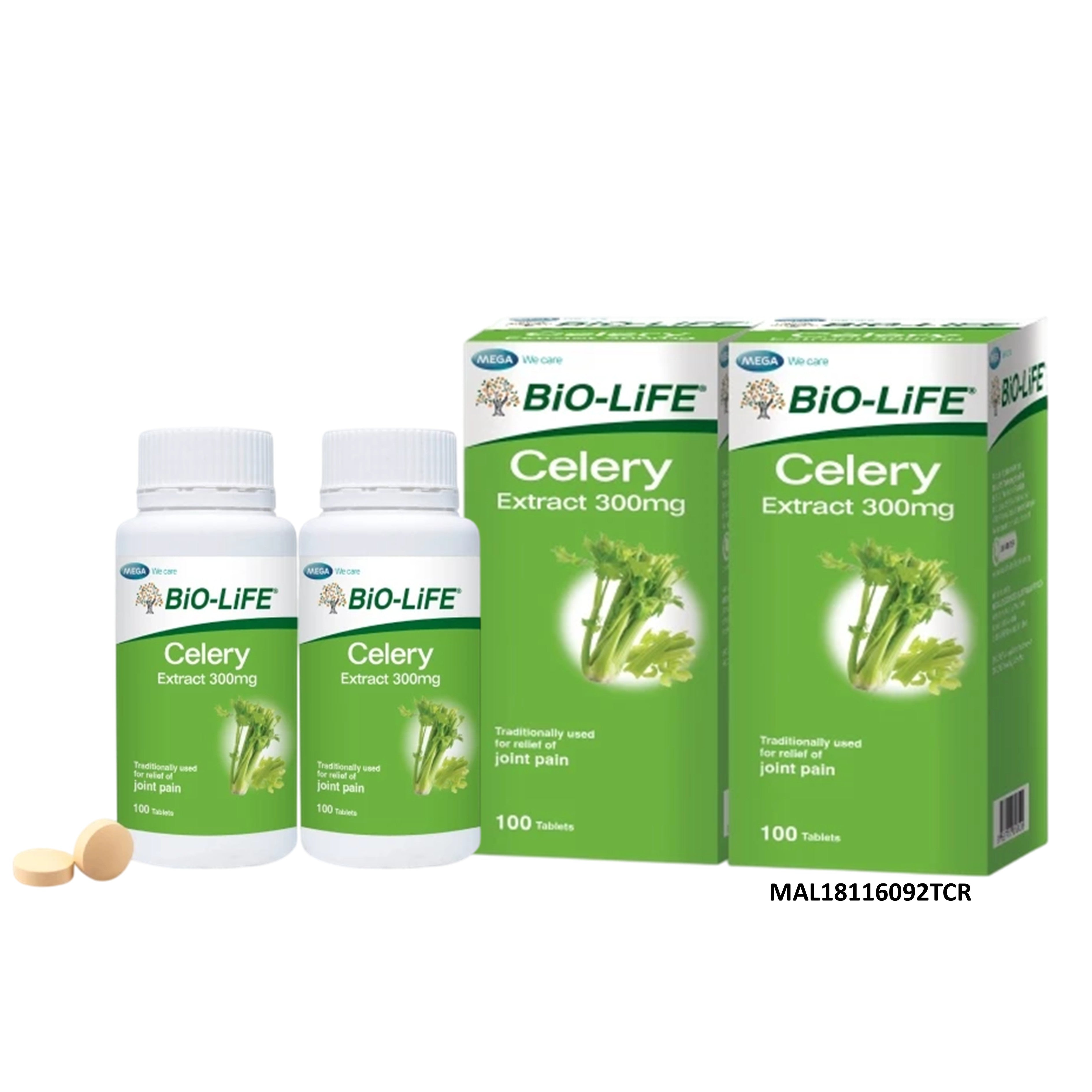 Bio-Life Celery Extract 300mg Tablet 2x100's