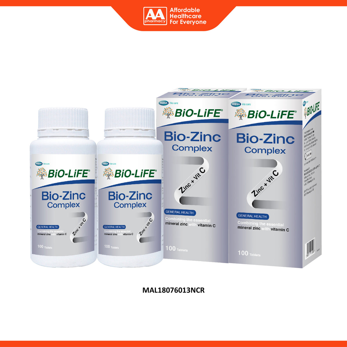 BiO-LiFE Bio-Zinc Complex Tablet (2 x 100's)