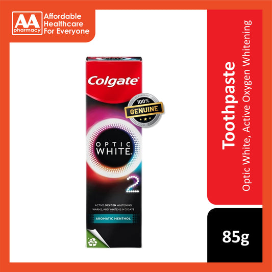 Colgate Toothpaste (Optic White O2 Active Oxygen Whitening, Aromatic Menthol) 85g