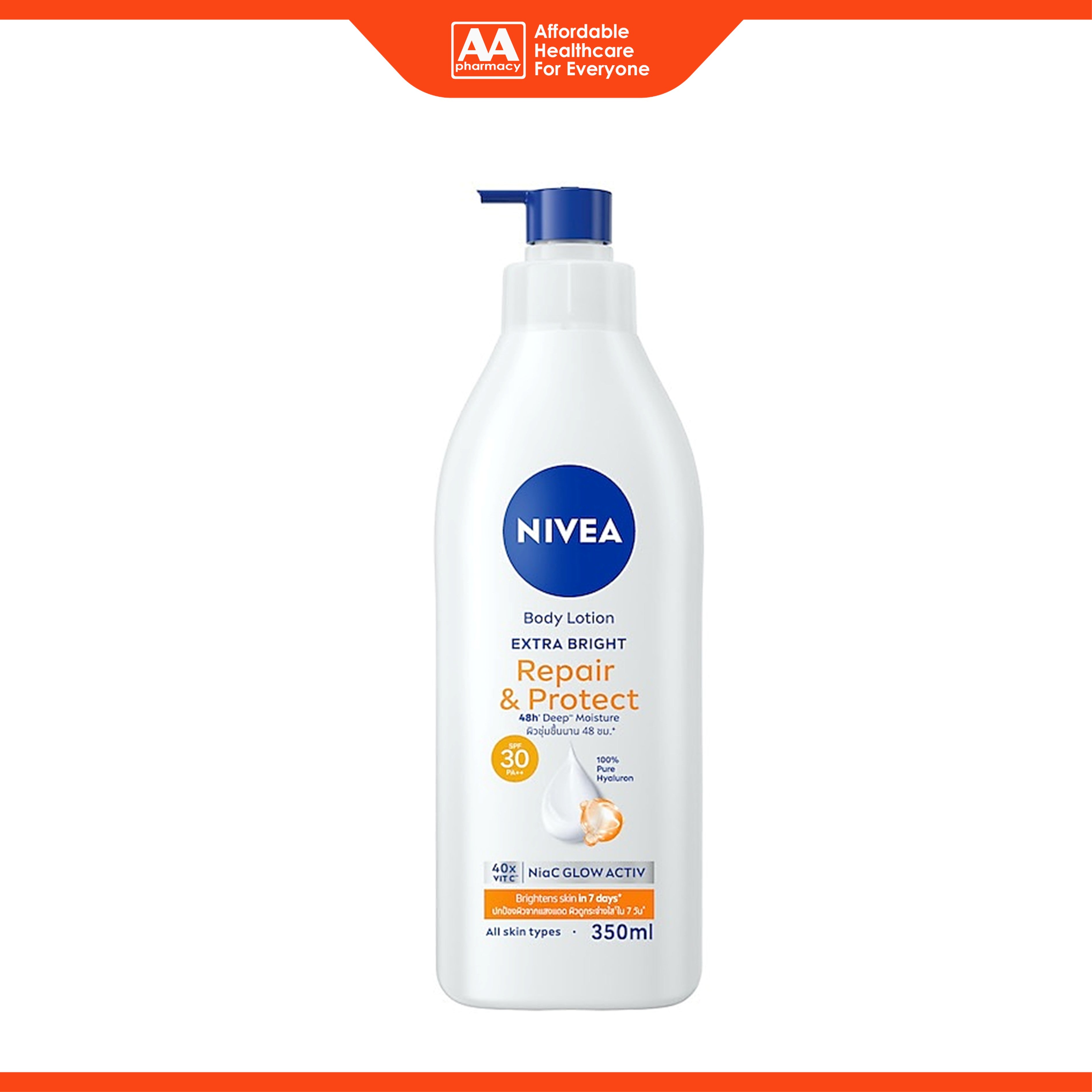 Nivea Body Lotion (Extra Bright, Repair and Protect with SPF 30 PA++) 350mL