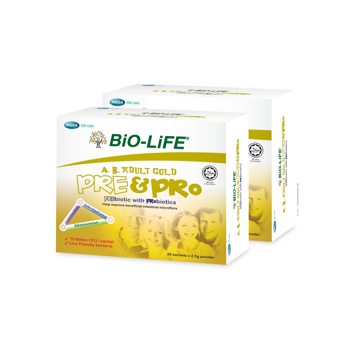 BiO-LiFE A.B. Adult Gold Pre and Probiotics Powder Sachet (2 x 30 x 2.5g)