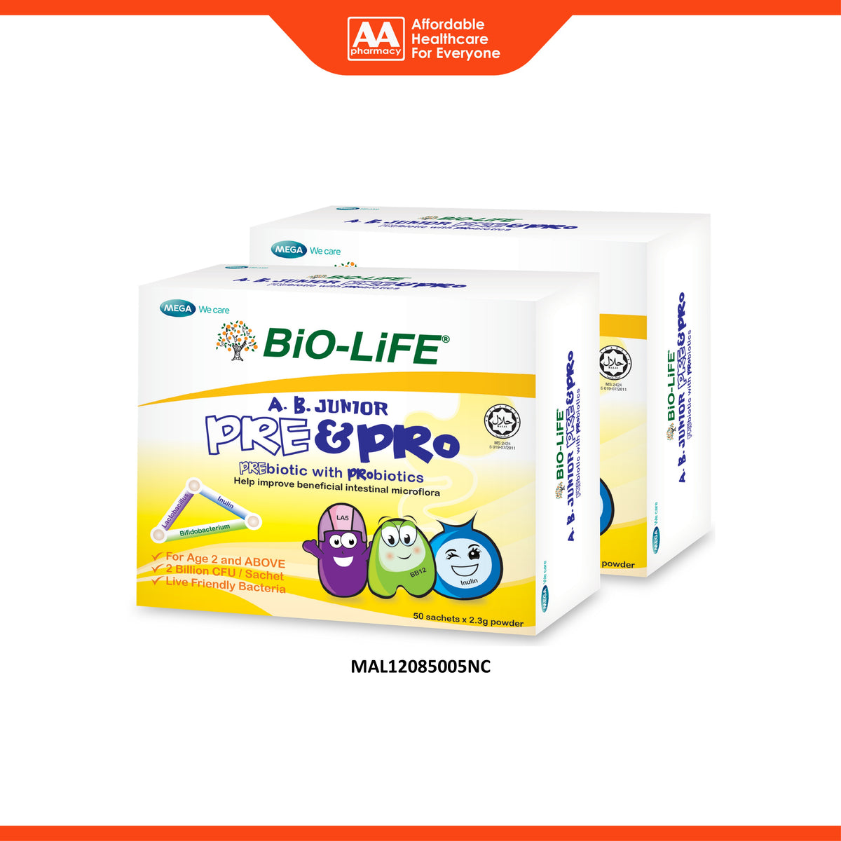 BiO-LiFE A.B. Junior Pre and Probiotics Powder Sachet (2 x 50 x 2.3g)