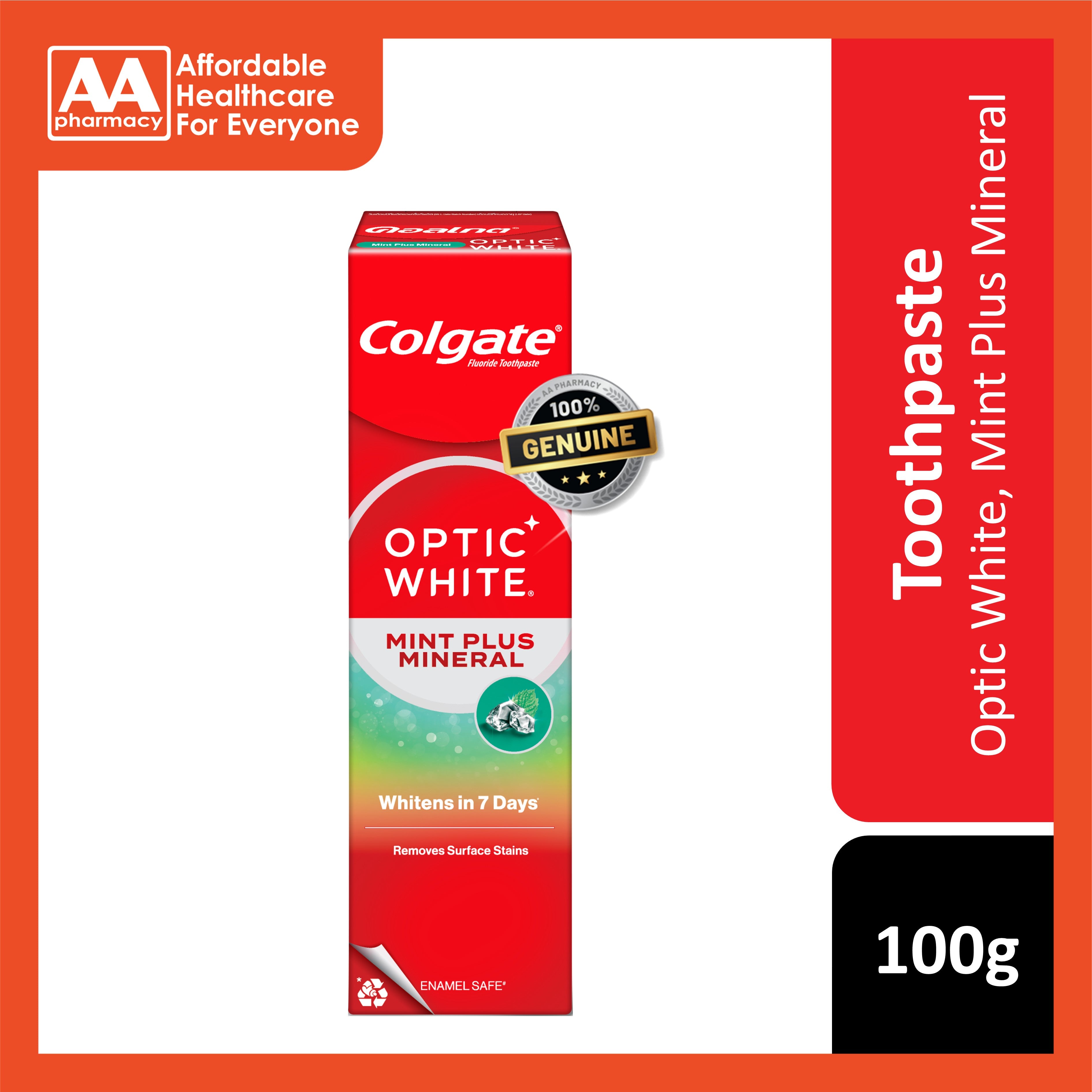 Colgate Toothpaste (Optic White Mint Plus Mineral) 100g