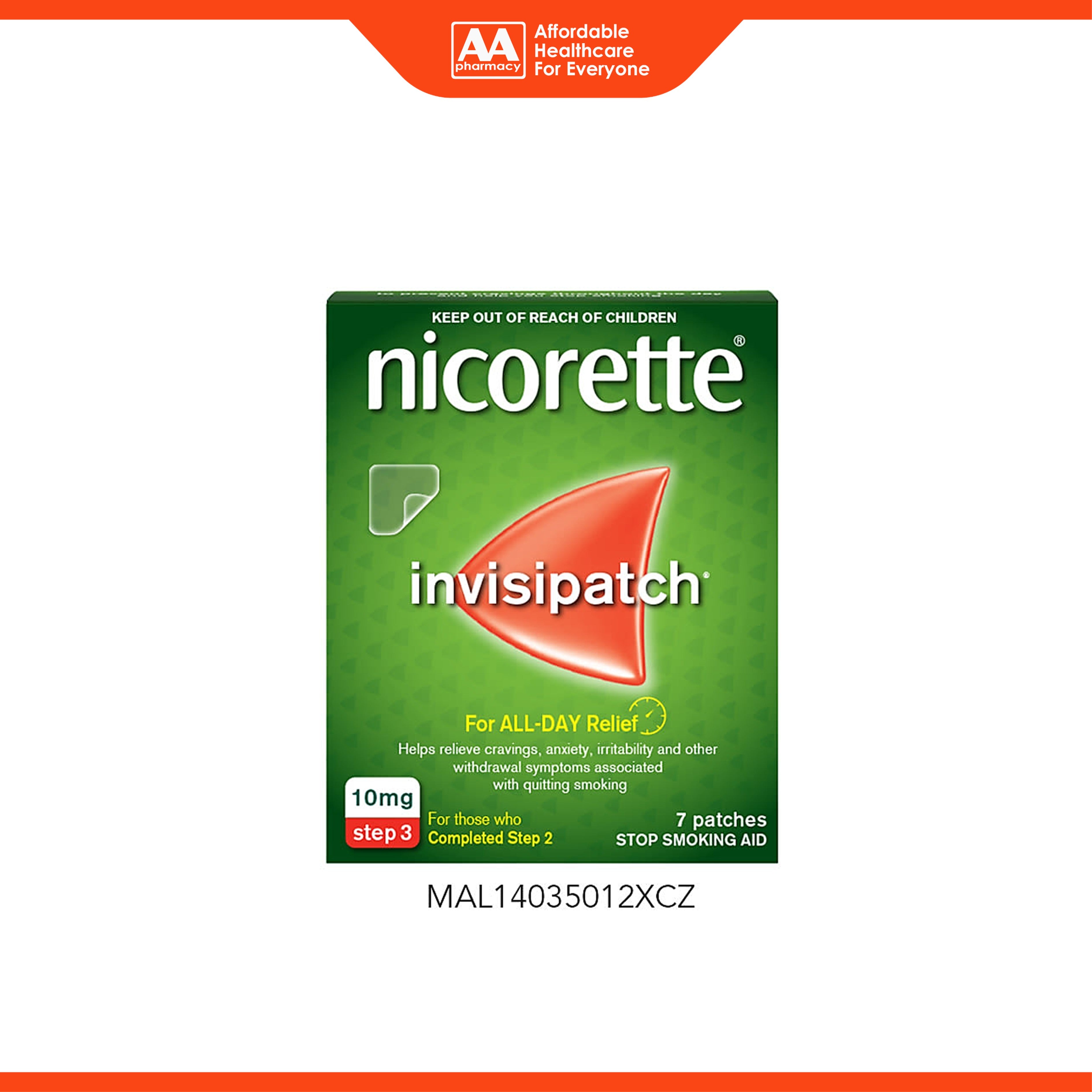 Nicorette Invisi Transdermal Patch 10mg/16hr - Step 3 (7's)