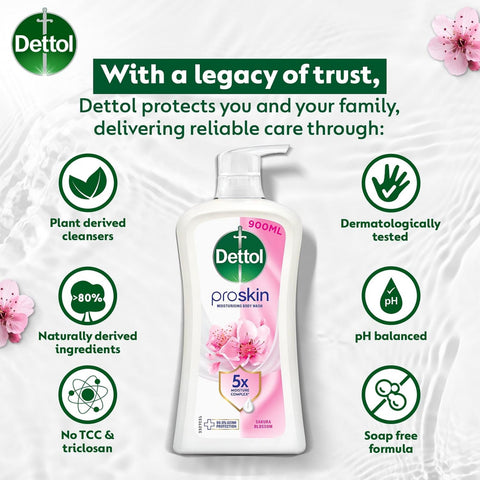 Dettol ProSkin Moisturising Body Wash (Sakura Blossom) 900g