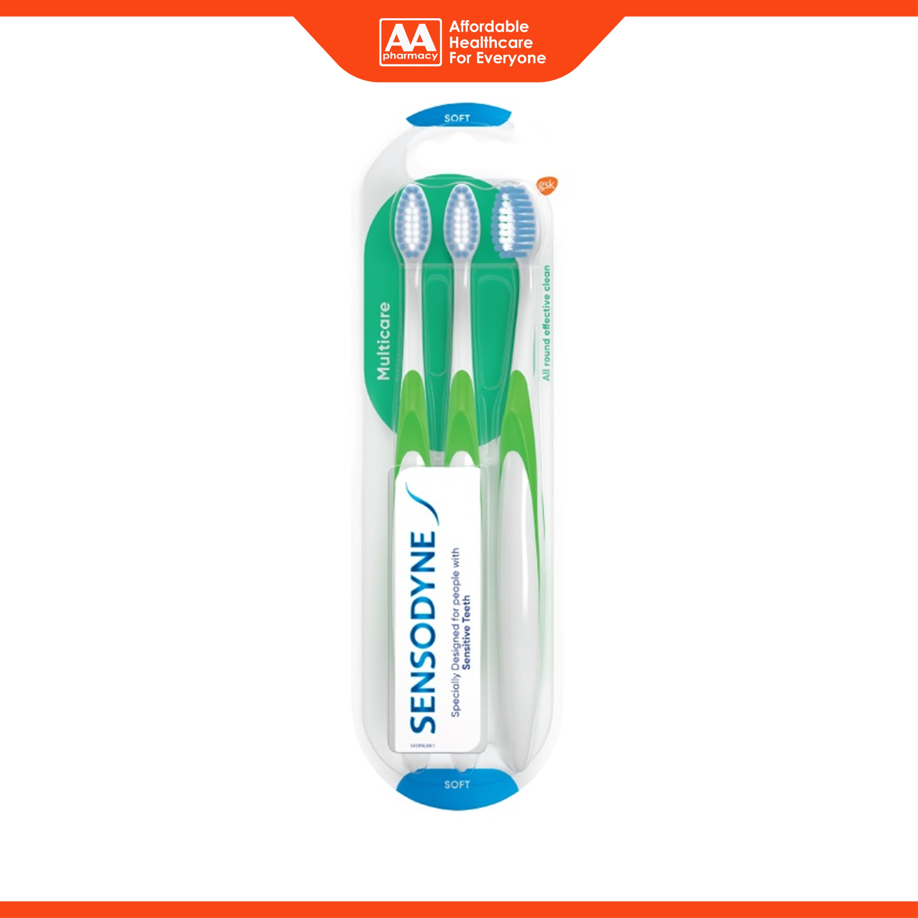 Sensodyne Toothbrush - Multicare, Soft (3's)