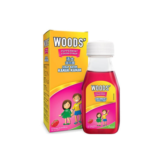 Woods' Peppermint Children's Cough Syrup 50mL (Strawberry Flavour)