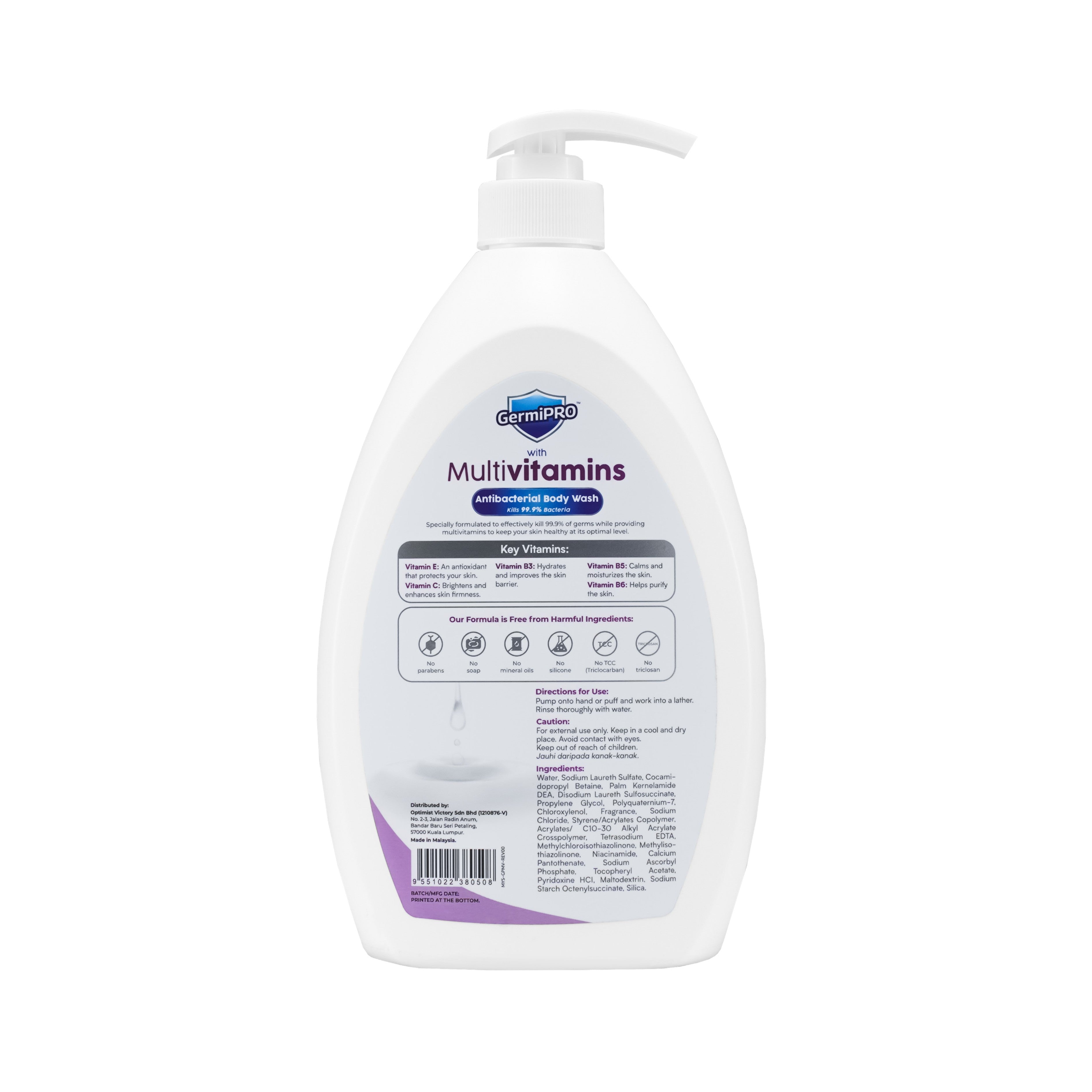 GermiPRO Antibacterial Body Wash - with Multivitamins (1000ml)