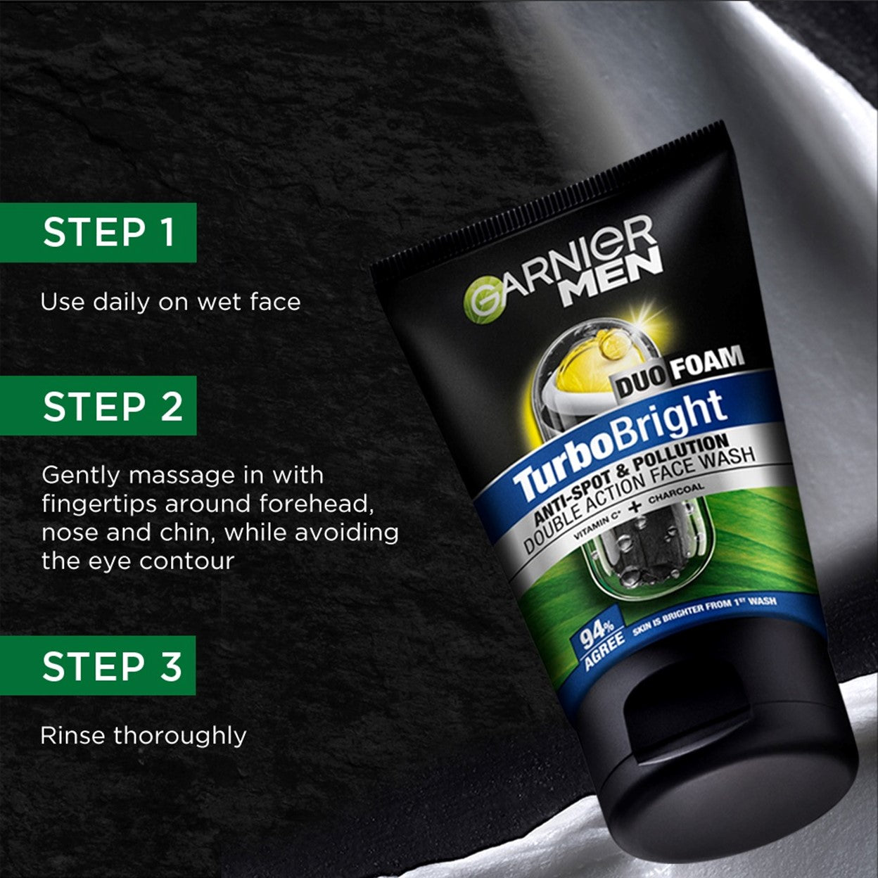 Garnier Men Turbo Bright Super Duo Foam 100mL