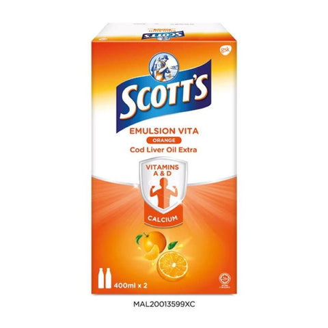Scott's Cod Liver Oil Extra Emulsion Vita (Orange Flavour) 400mLx2's [Twinpack]