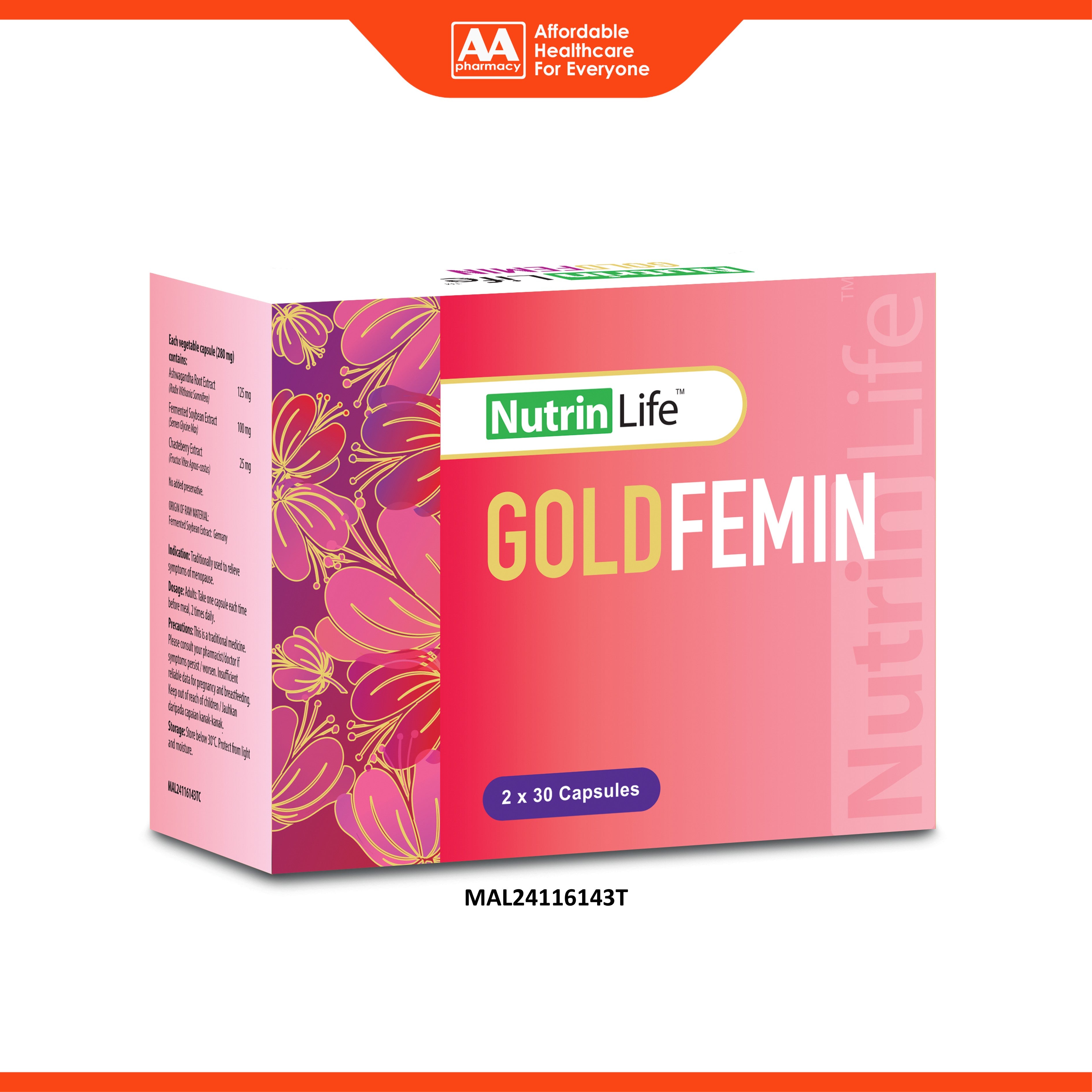 NutrinLife GoldFemin Vegecapsule 2x30's