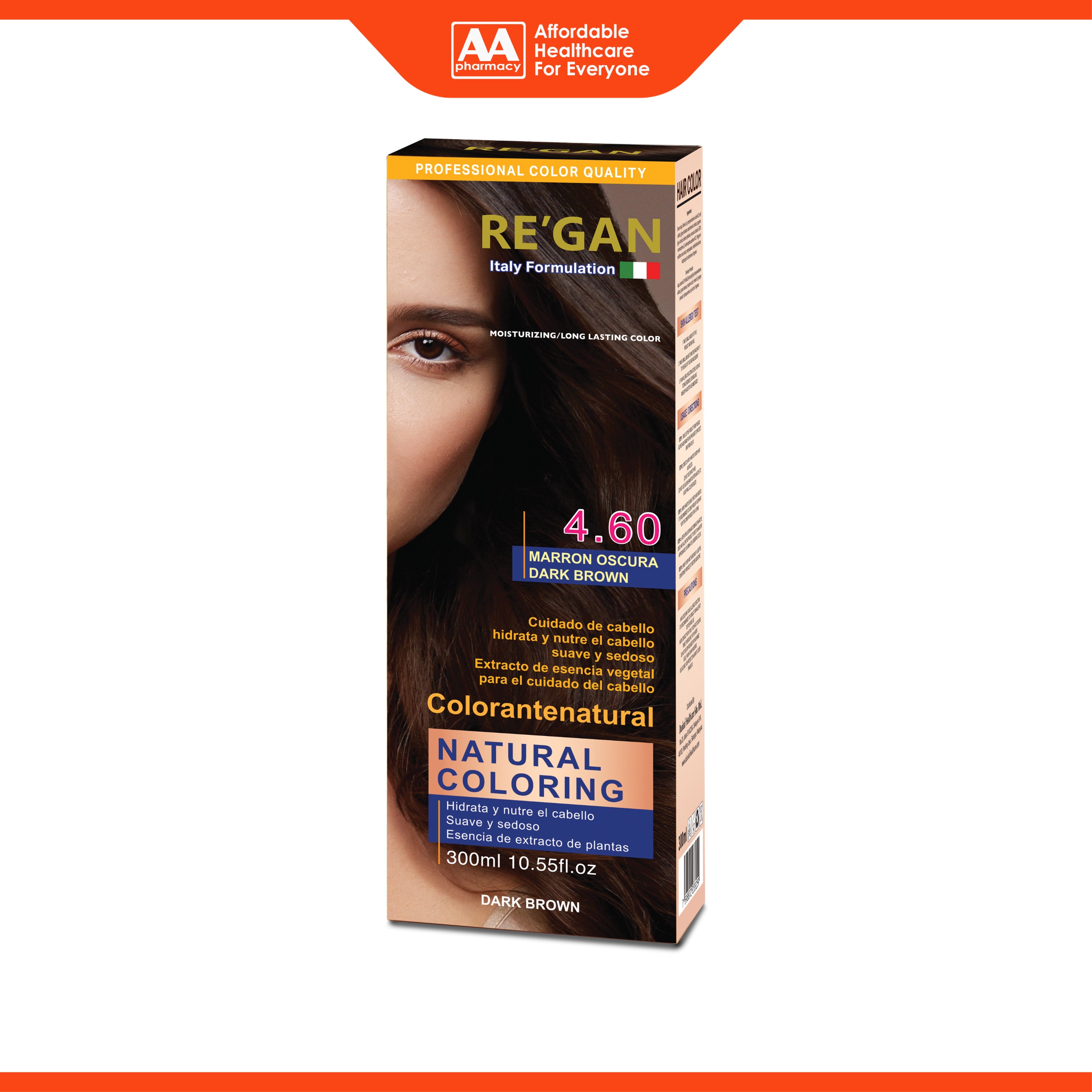 Re'gan Natural Hair Colouring - 4.6 Dark Brown (300ml)