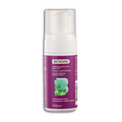 Betadine Feminine Wash Foam Daily Use (Fresh and Active Lemon Verbena) 100mL