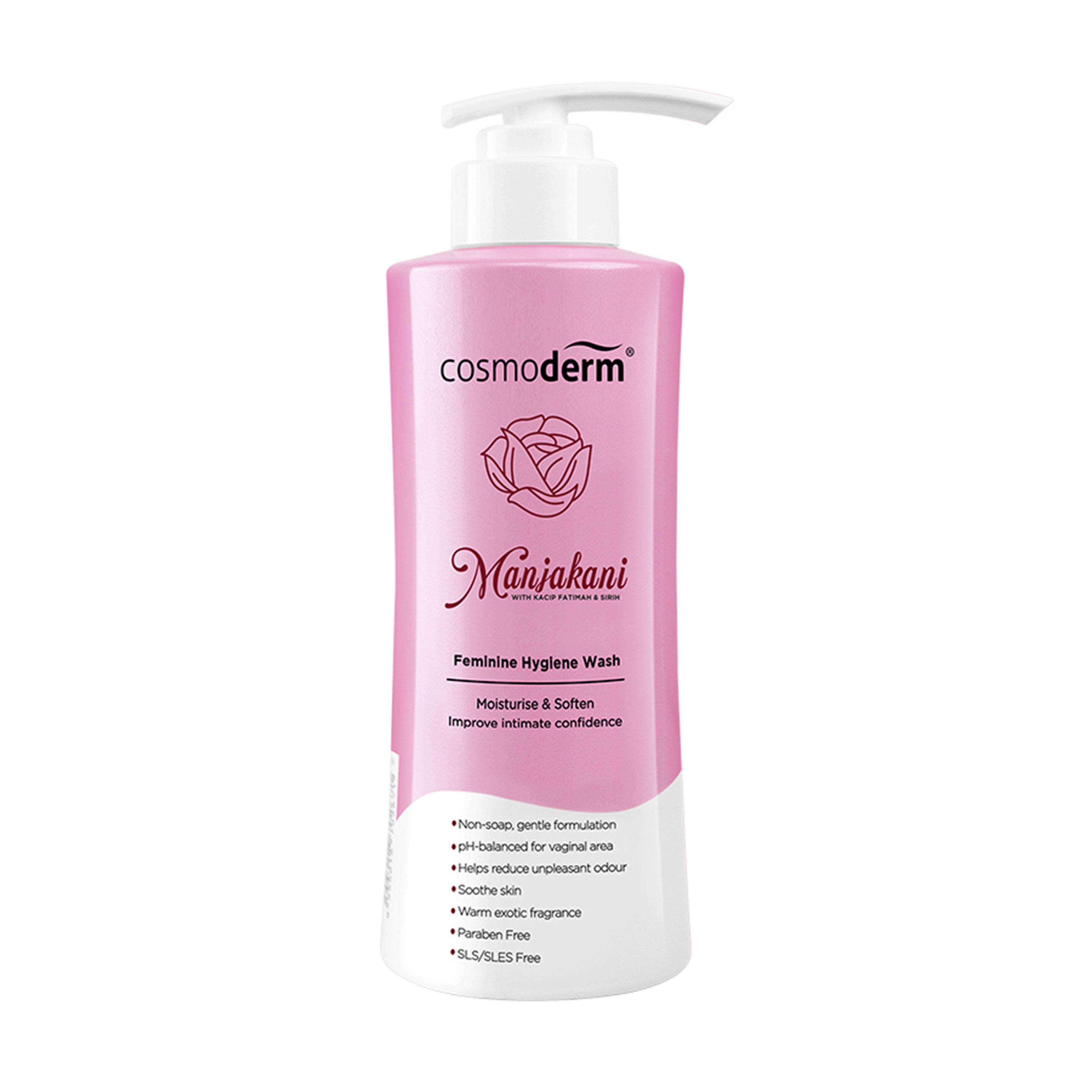 Cosmoderm Manjakani (With Kacip Fatimah and Sirih) Feminine Hygiene Wash 375mL