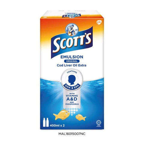 Scott's Cod Liver Oil Extra Emulsion (Original Flavour) 400mLx2's [Twinpack]
