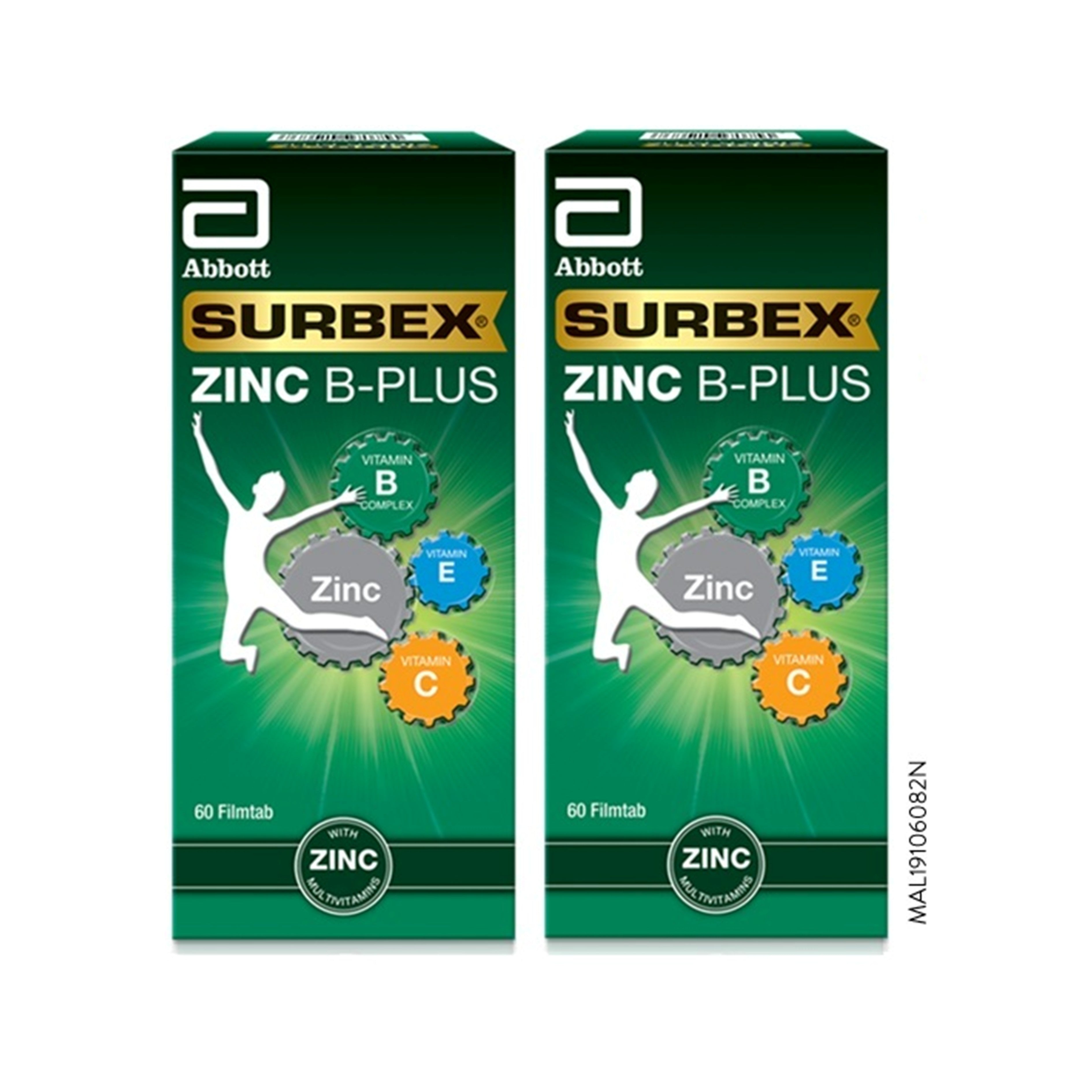 Surbex Zinc B-Plus Film Tablet 2x60's [Twinpack]