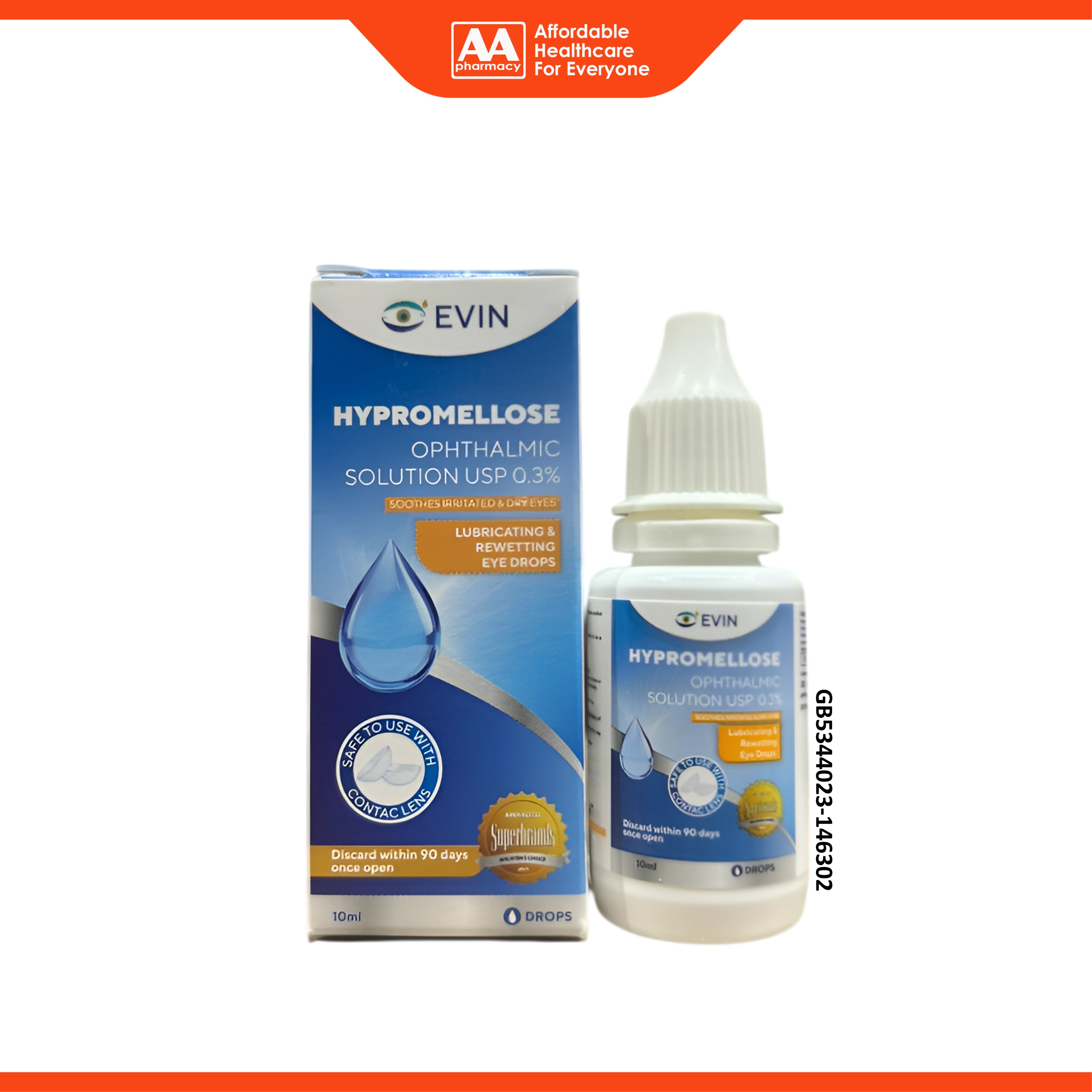 Evin Hypromellose Ophthalmic Solution USP 0.3% 10mL