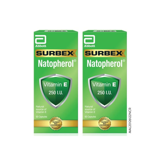 Surbex Natopherol Vitamin E 250 IU Capsule 2x60's [Twinpack]
