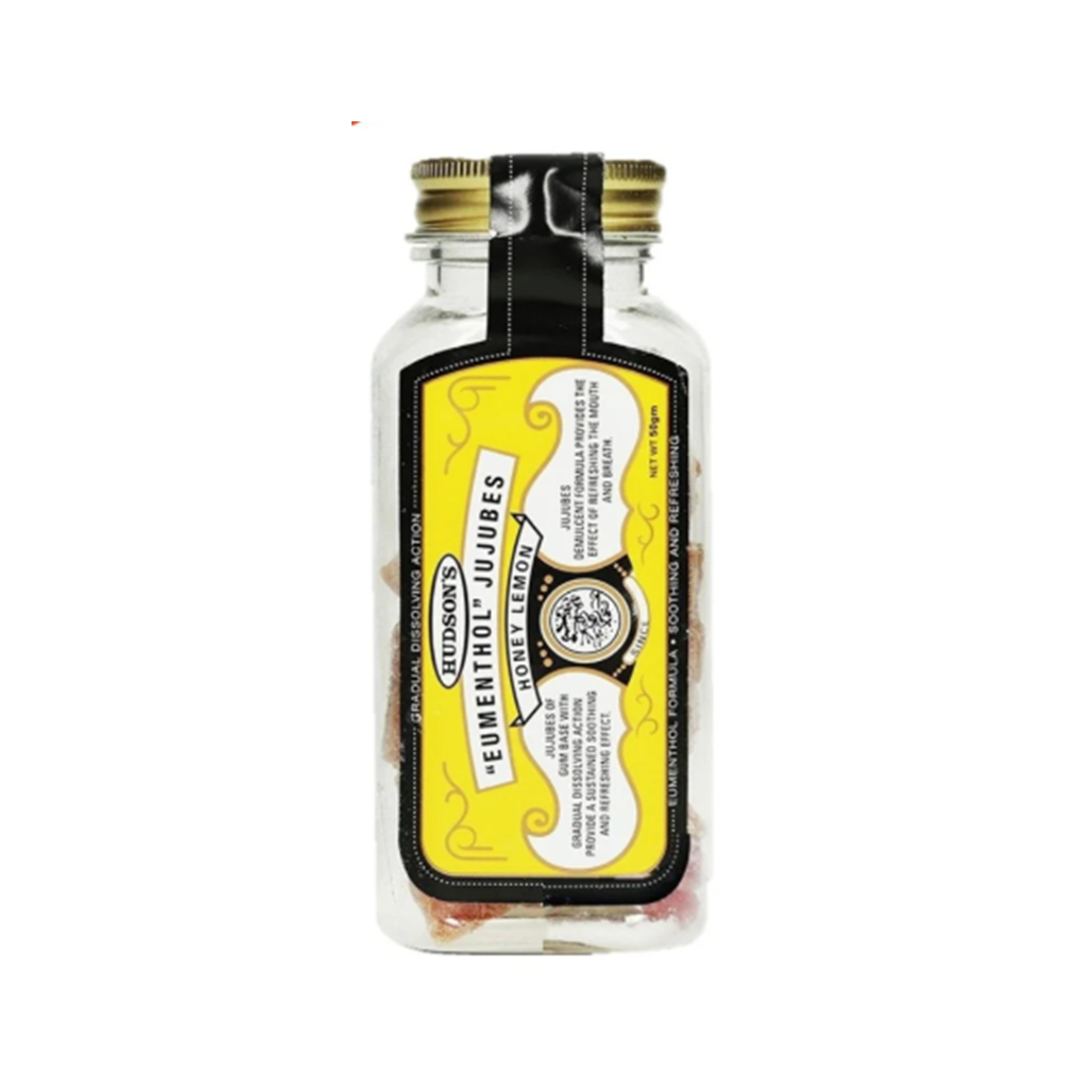 Hudson's Eumenthol Jujubes (Honey Lemon) 50g (Bottle)