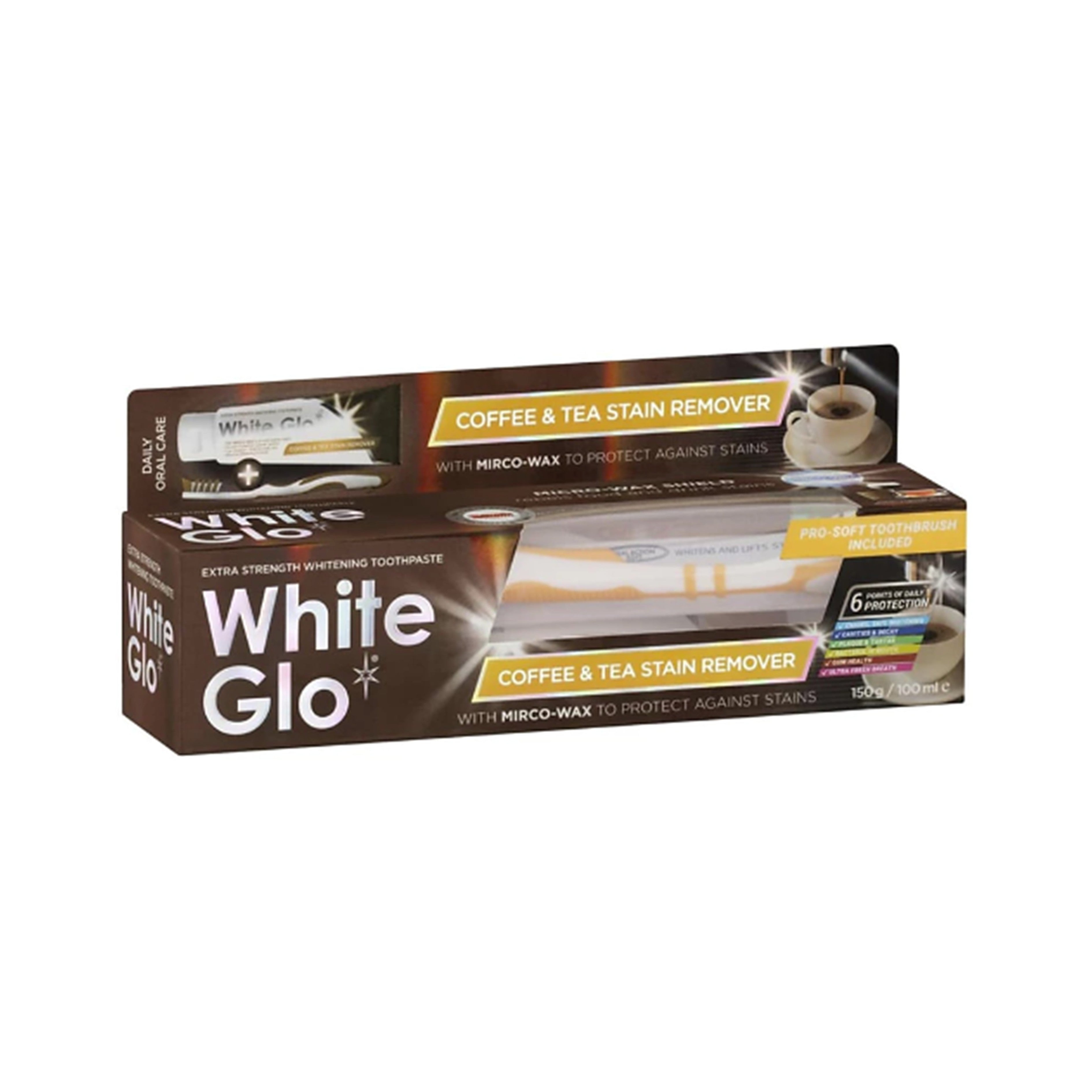 White Glo Extra Strength Whitening Toothpaste - Coffee and Tea Stain Remover (150g)