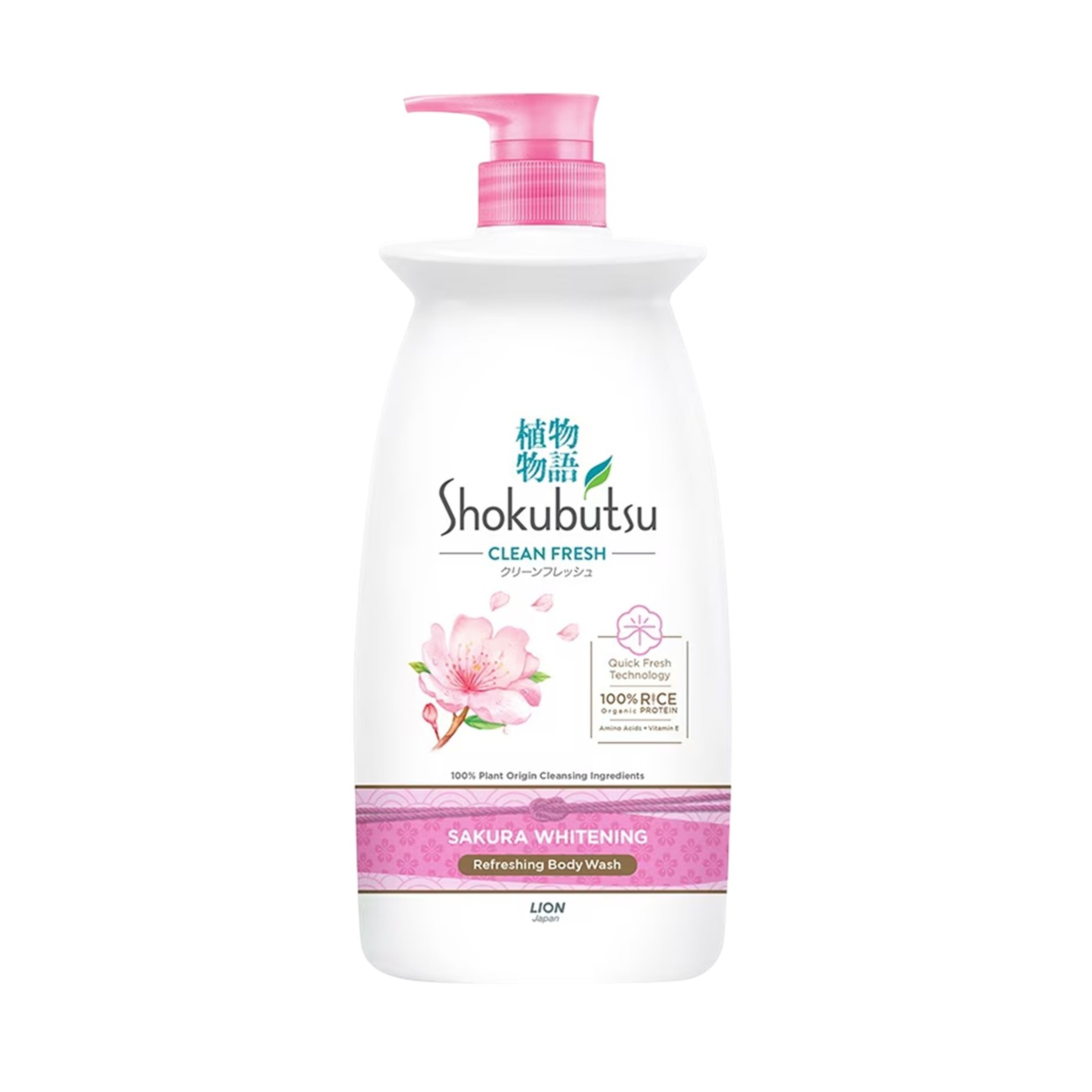 Shokubutsu Clean Fresh Refreshing Body Wash (Sakura Whitening) 900g