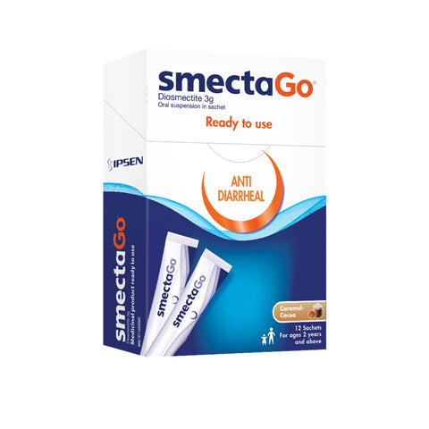 Smecta Go Anti-Diarrheal Caramel Cocoa Sticks Sachet 3gx12's