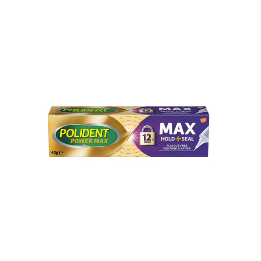 Polident Power Max (Max Hold + Seal) Denture Adhesive Cream 40g (Flavour Free)