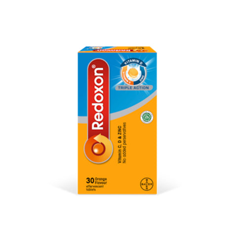 Redoxon Triple Action (Vitamins C, D and Zinc) Effervescent Tablet 2x15’s (Orange Flavour)