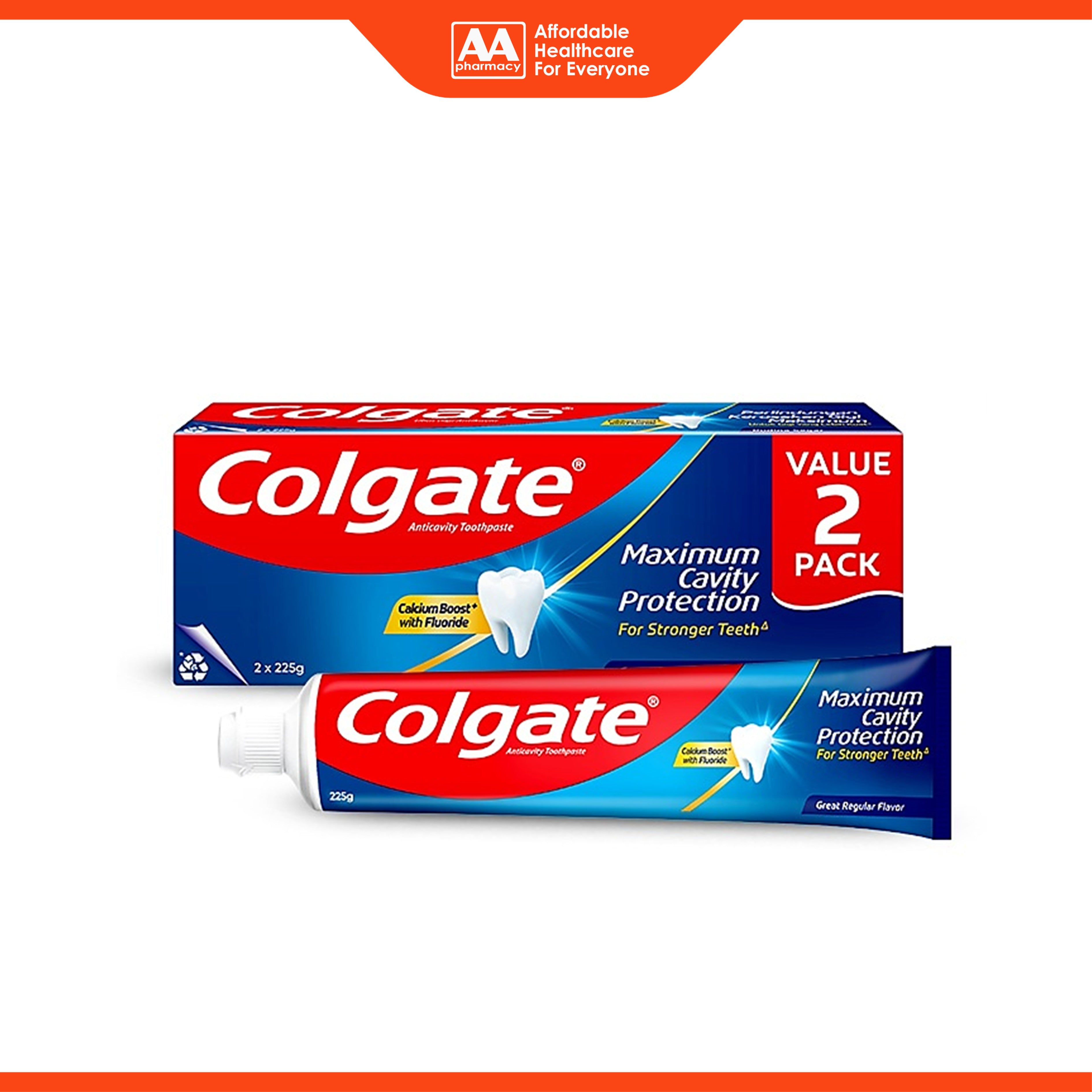 Colgate Maximum Cavity Protection Toothpaste - Great Regular Flavour (2 x 225g)