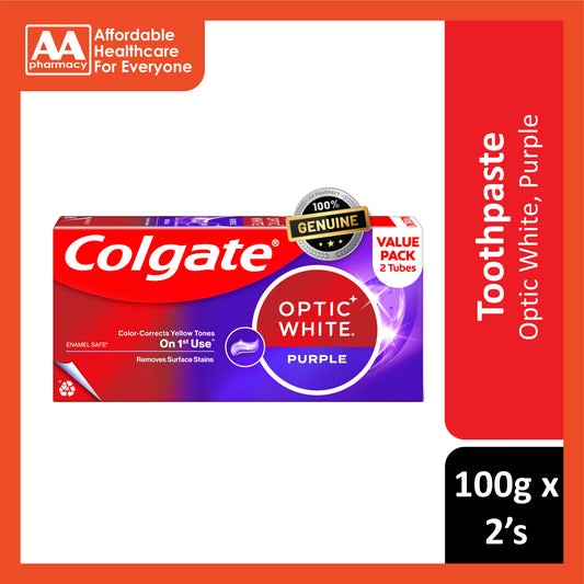 Colgate Toothpaste (Optic White Purple) 100gx2's [Twinpack]