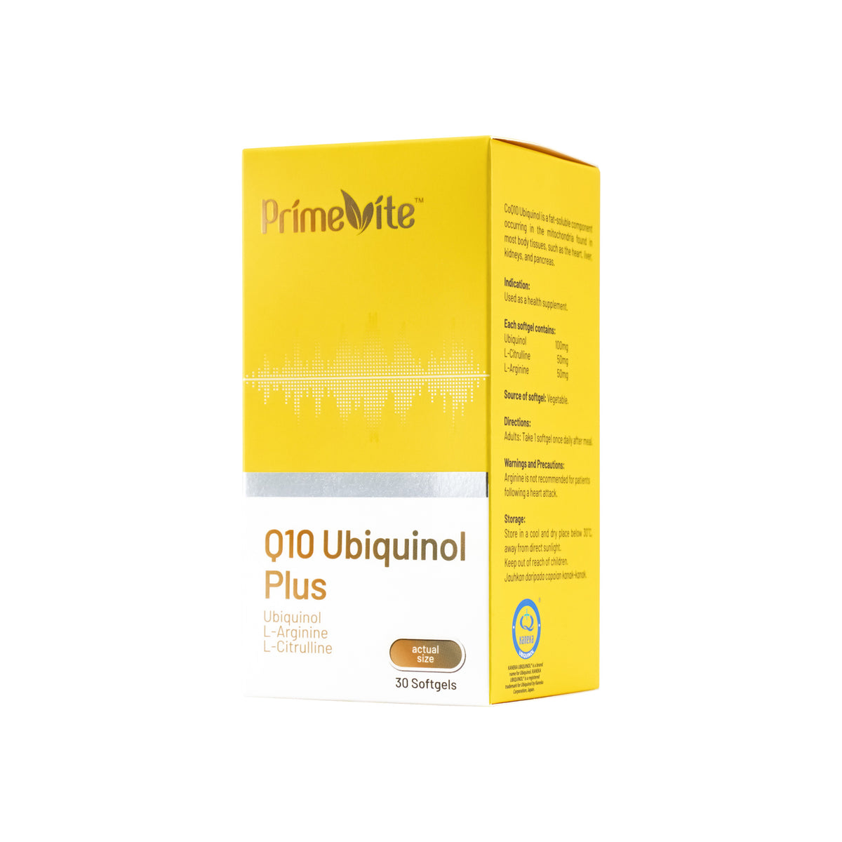 PrimeVite Q10 Ubiquinol Plus (With L-Arginine and L-Citrulline) Softgel (30's)