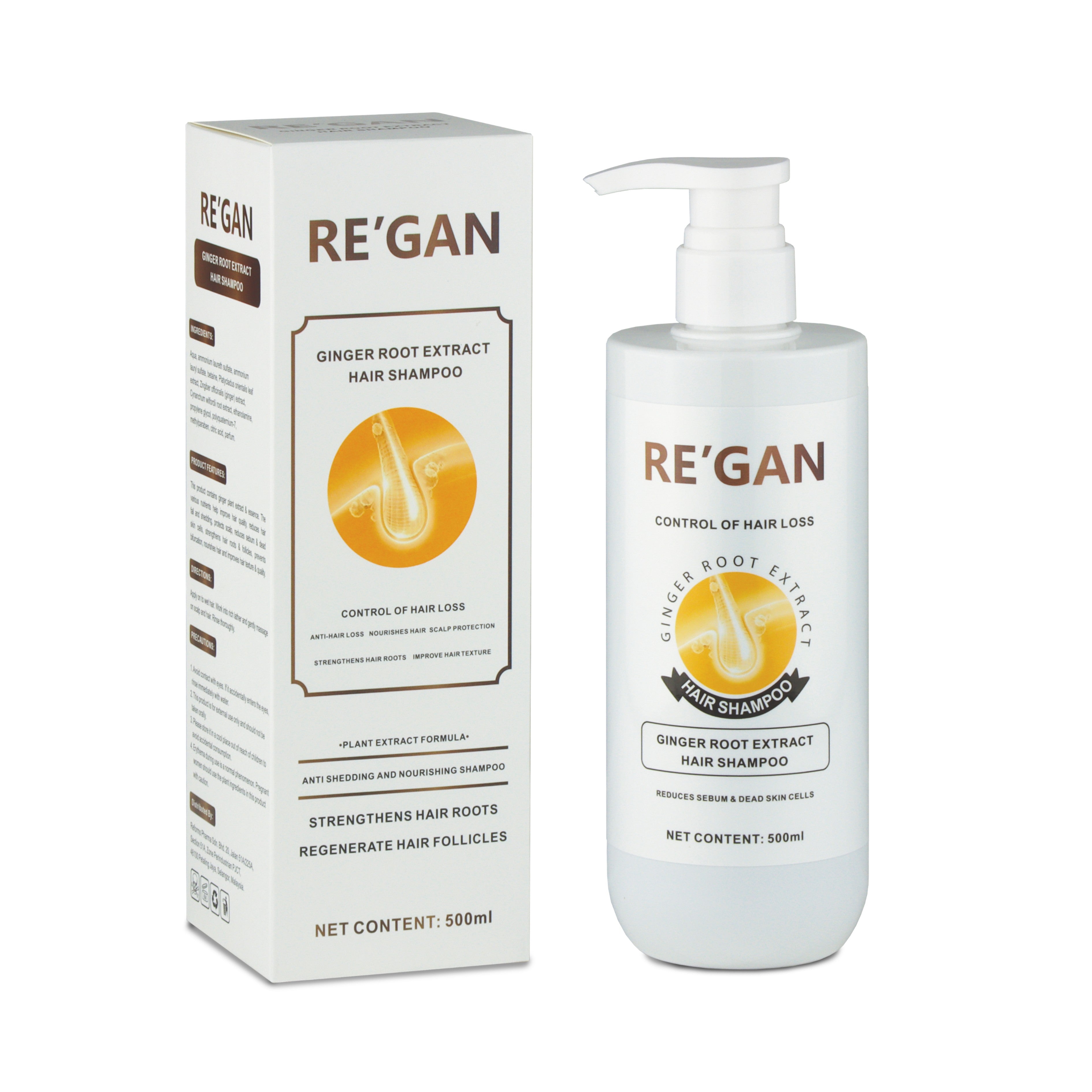 Re'gan Ginger Root Extract Hair Shampoo (500ml)