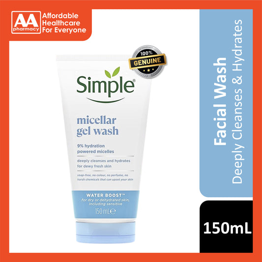 Simple Water Boost Micellar Facial Gel Wash 150mL