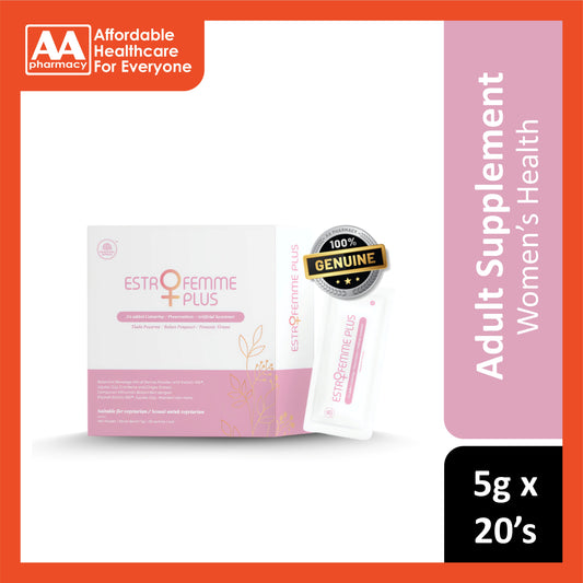 Estrofemme Plus Sachet 5gx20's (Botanical Beverage Mix of Berries Powder with EstroG-100, Jujube, Goji, Cranberry and Ginger Extract)