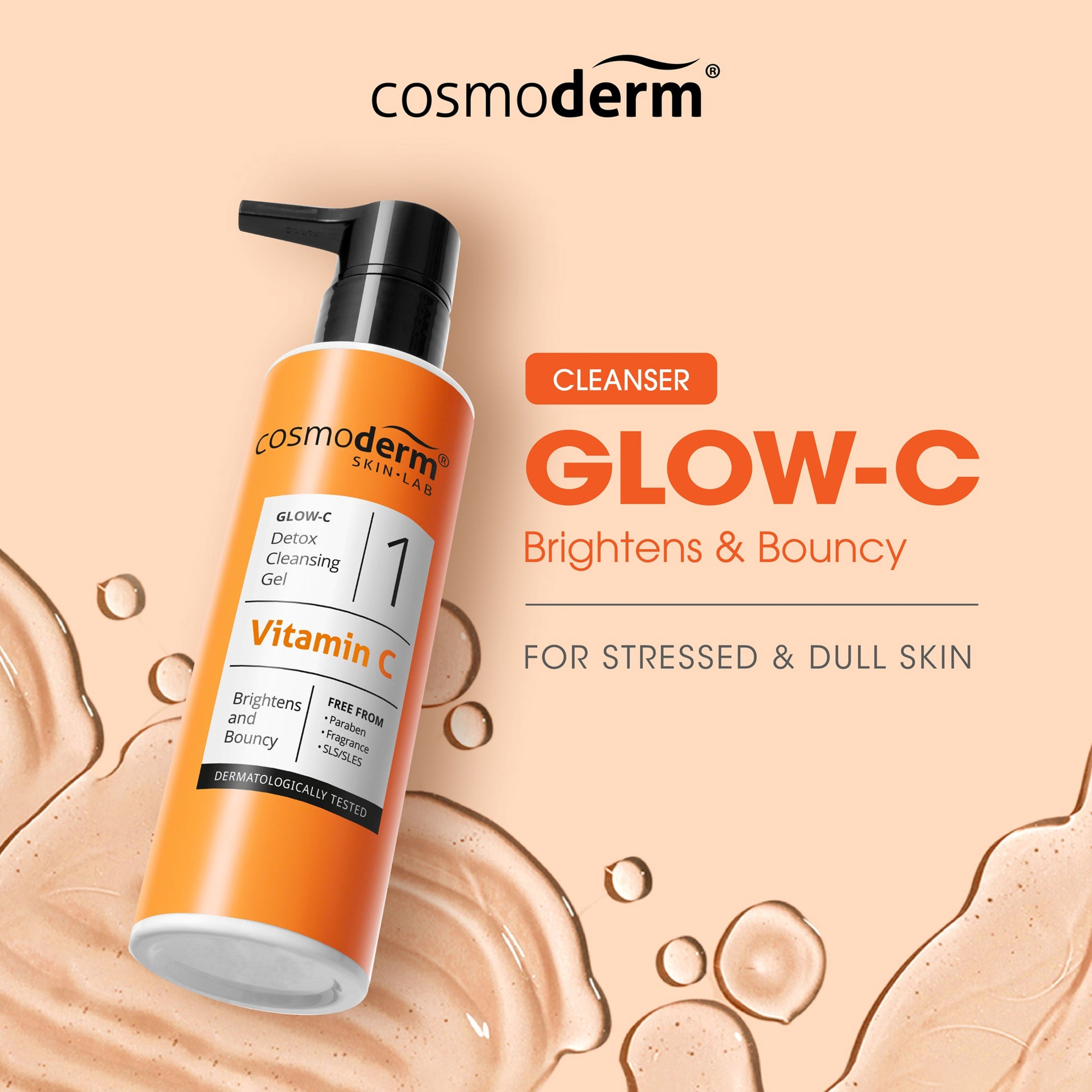 Cosmoderm Glow-C Detox Cleansing Gel (120ml)