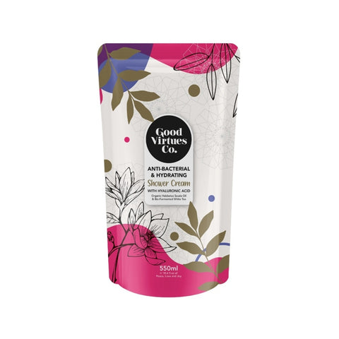 Good Virtues Co. Anti-Bacterial and Hydrating Shower Cream (With Hyaluronic Acid) 550mL (Refill Pack)