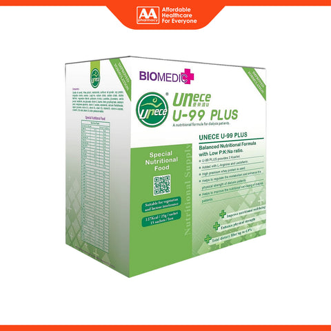 Unece U-99 Plus Balanced Nutritional Formula with Low P:K:Na Ratio Sachet 25gx15's (For Dialysis Patients)