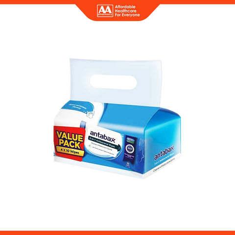 Antabax 3-in-1 Antibacterial Wipes 4x10's
