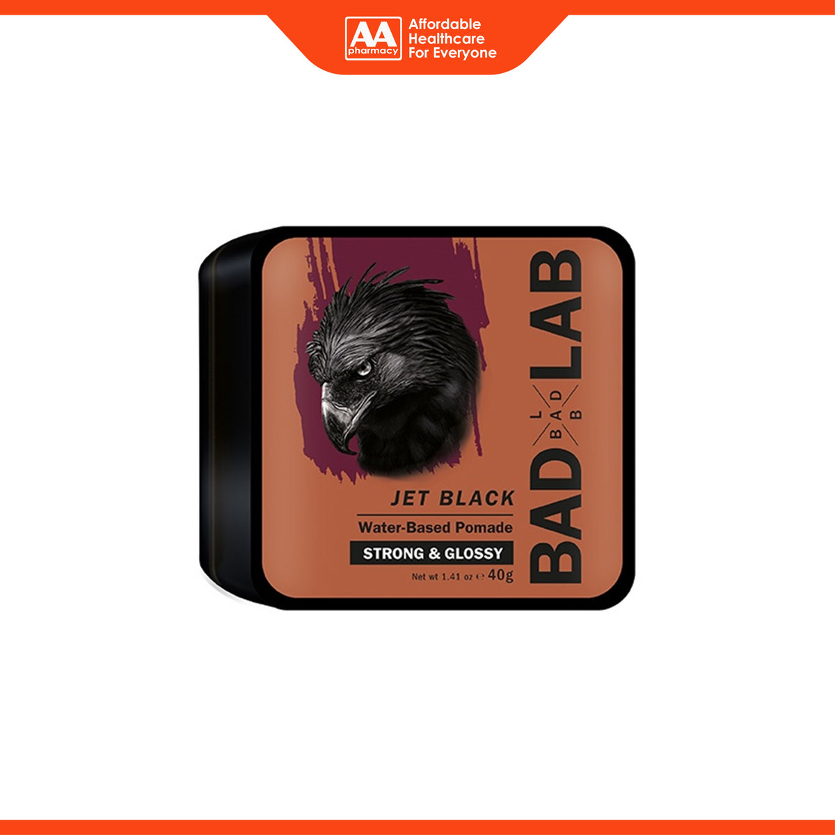 Bad Lab Jet Black Water-Based Pomade - Strong and Glossy (40g)
