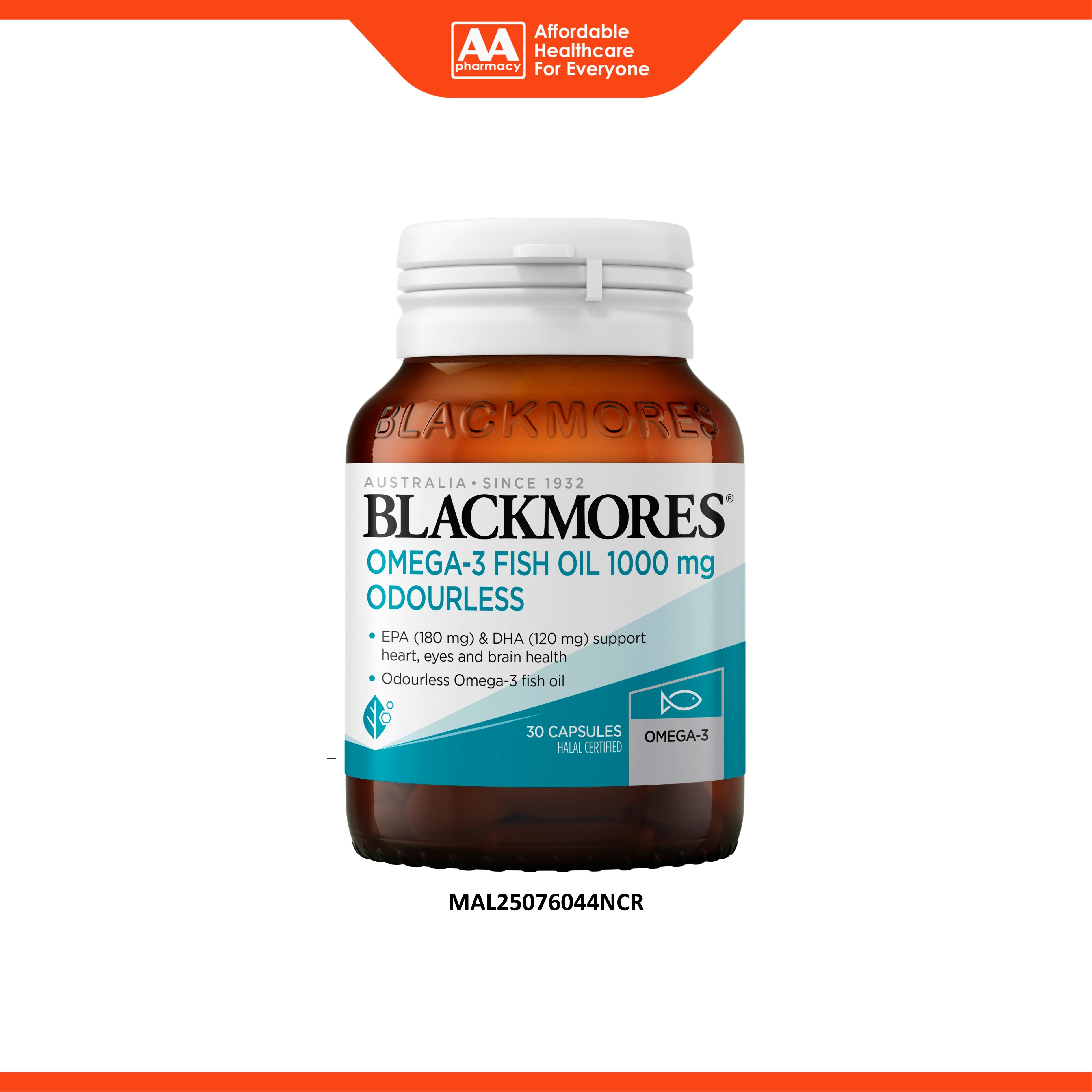 Blackmores Omega-3 Fish Oil 1000mg Odourless Capsule 30's