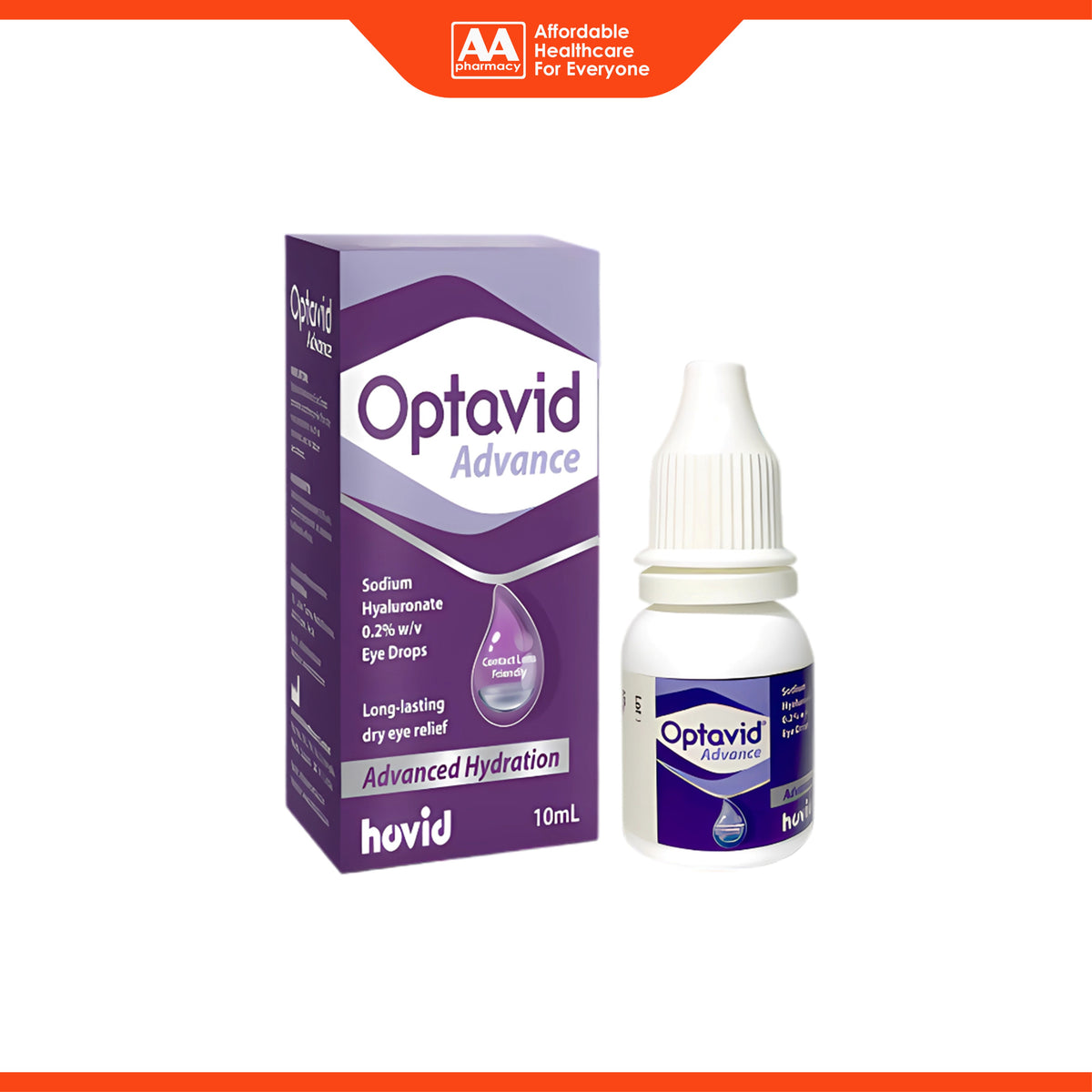 Optavid Advance Sodium Hyaluronate 0.2% w/v Eye Drops (10ml) - Long-Lasting Dry Eye Relief