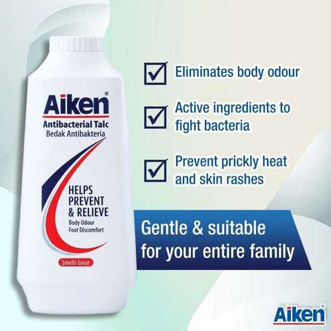Aiken Naturally Antibacterial Talcum Powder 300g