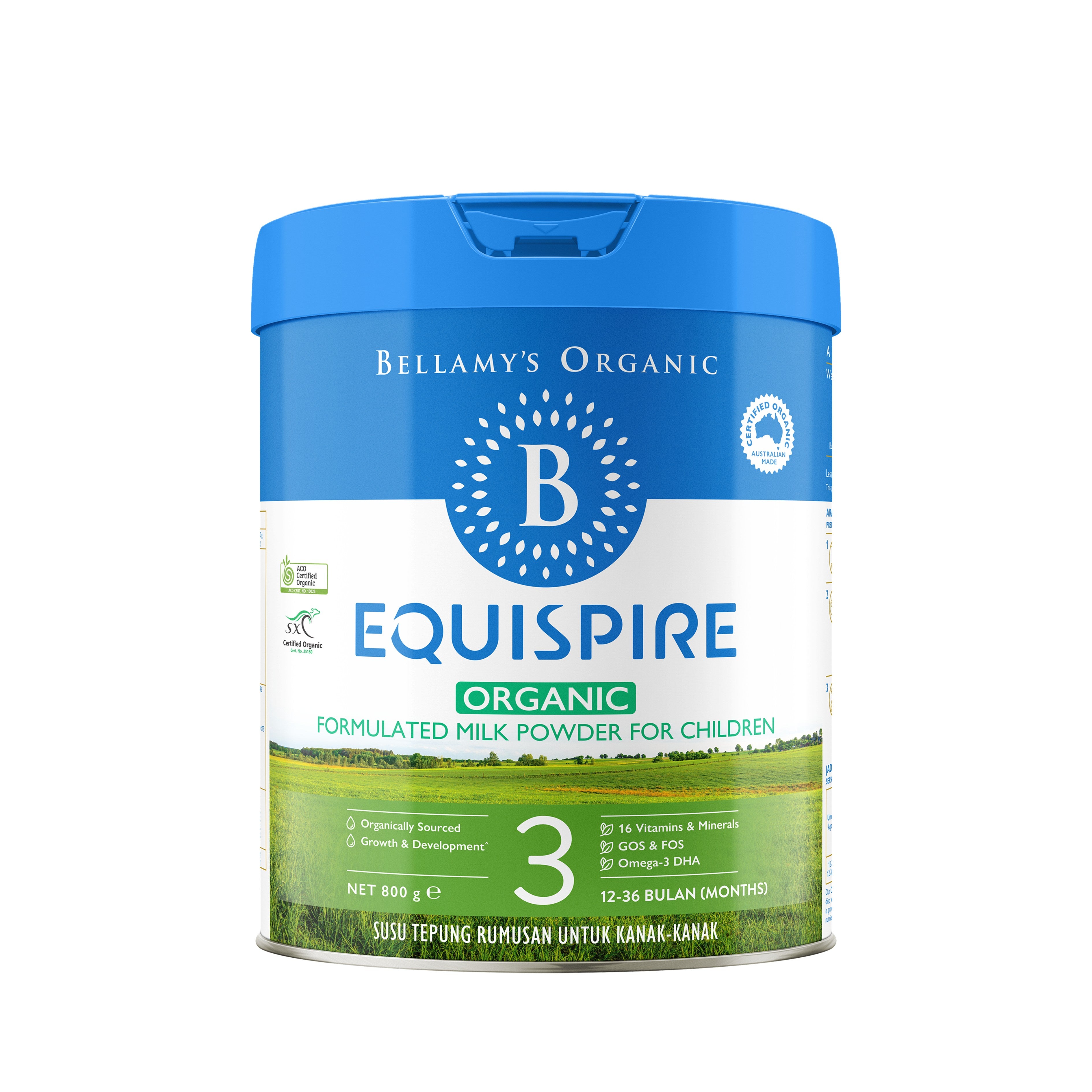 Bellamy's Organic Equispire Step 3 Formulated Milk Powder for Children 12-36 Months (800g)