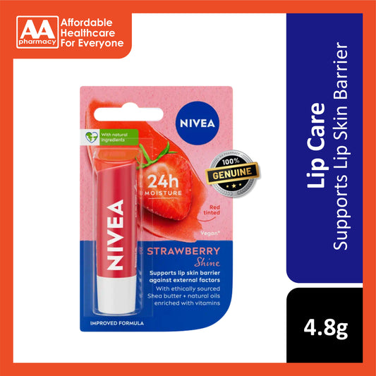 Nivea Strawberry Shine Caring Lip Balm 4.8g (Red Tinted)