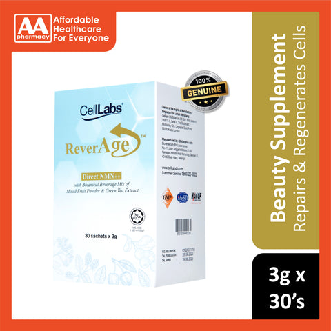 [CLEARANCE] [EXP 28/06/2025] CellLabs ReverAge Direct NMN++ Botanical Beverage Mix Sachet 3gx30's