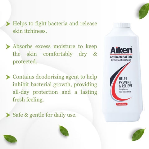 Aiken Naturally Antibacterial Talc 500g