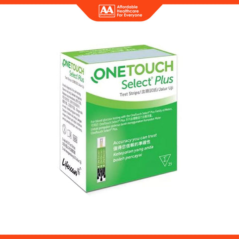 OneTouch Select Plus Blood Glucose Test Strip 25's